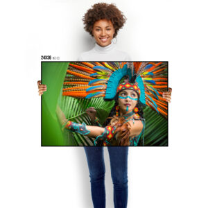 Aztec Princess Wall Art. Mexico Wall Art. Aztec Art Print. Aztec Goddess in the Jungle. Wall Decor Mexico.