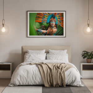 Aztec Princess Wall Art. Mexico Wall Art. Aztec Art Print. Aztec Goddess in the Jungle. Wall Decor Mexico.
