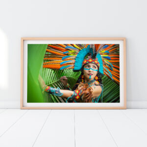 Aztec Princess Wall Art. Mexico Wall Art. Aztec Art Print. Aztec Goddess in the Jungle. Wall Decor Mexico.