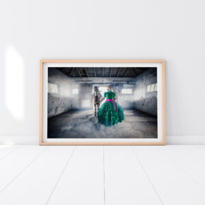 Mexican Escaramuza and Horse. Wall Art. Cinematic Cultural Portrait. Fine Art Photography Print.